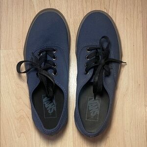 Vans Navy Canvas Shoes with Black Laces